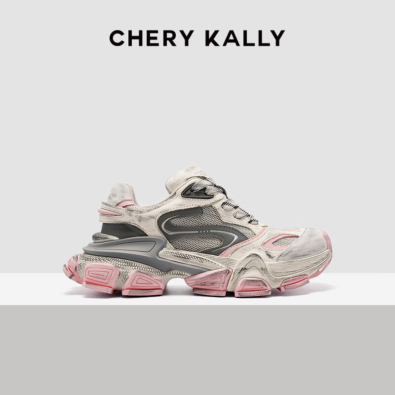 CHERY KALLY Thick-soled Height Increasing Dad Shoes Women's Casual Shoes Classic Comfortable Wear-resistant Shoes LD4008 Pink 36