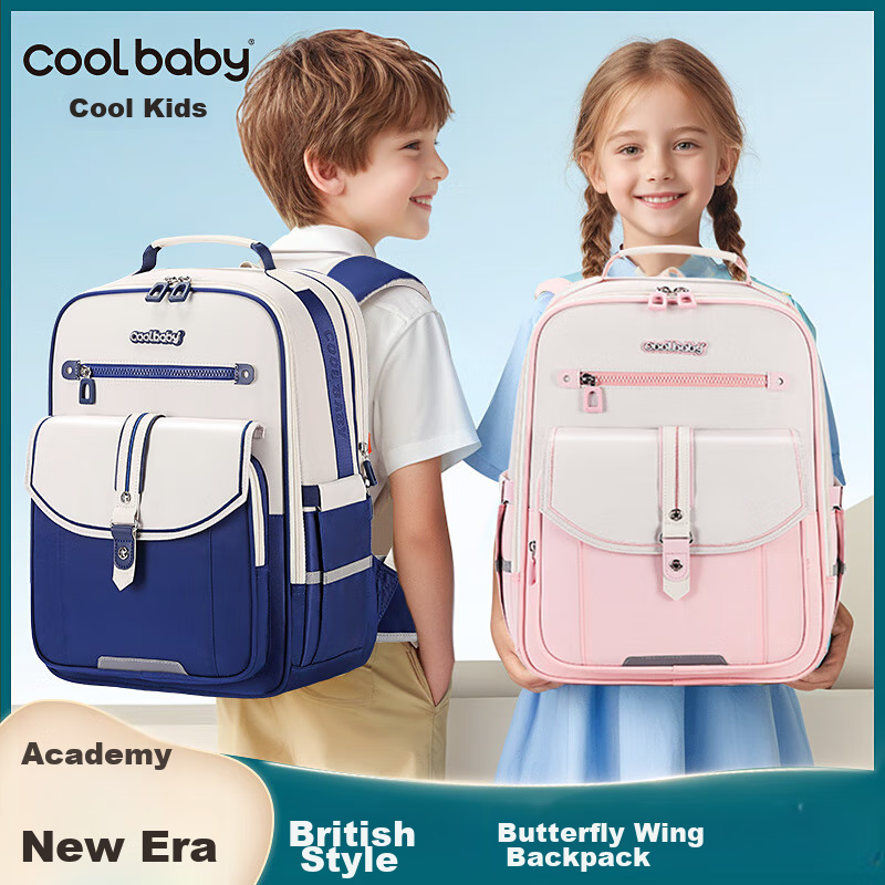 COOLBABY Schoolbag for Primary School Students, Cloud-Like Spine Protection, Weight Reduction for Grades 3-6, Stylish Lightweight Backpack for Boys And Girls