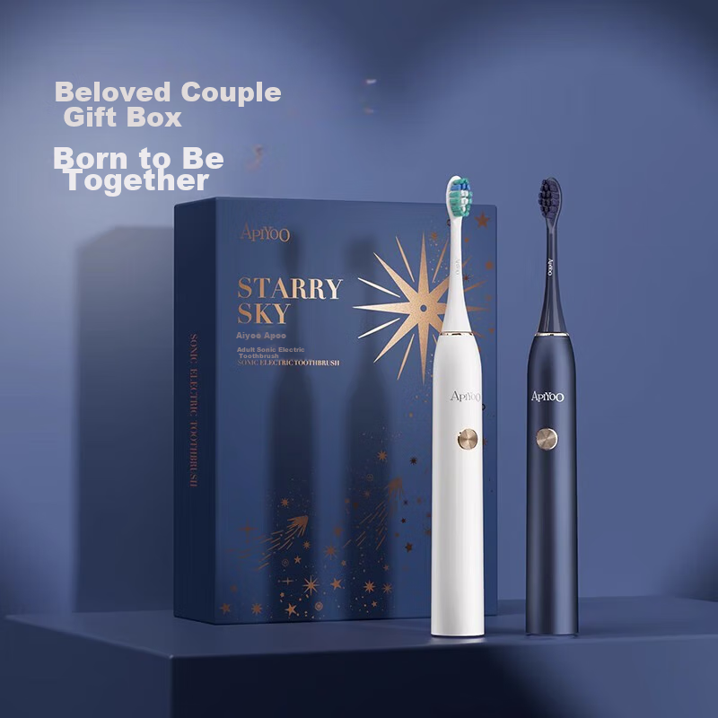ApiYoo P7S Electric Toothbrush with Long Battery Life, Smart Timer, Soft Bristles, Adult/Student Model, Gift for Boyfriend/girlfriend, Couples, Birthday Gift Box, Men's Special Toothbrush Gift