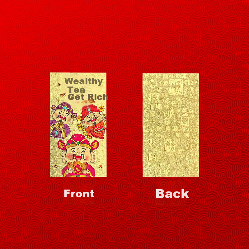 Smorss "Get Rich Quick" Five Wealth Gods Wealth Card Mobile Sticker Daily Income Gold Card Gold Foil Sticker Creative Anti-Gold Foil Mobile Shell Decoration