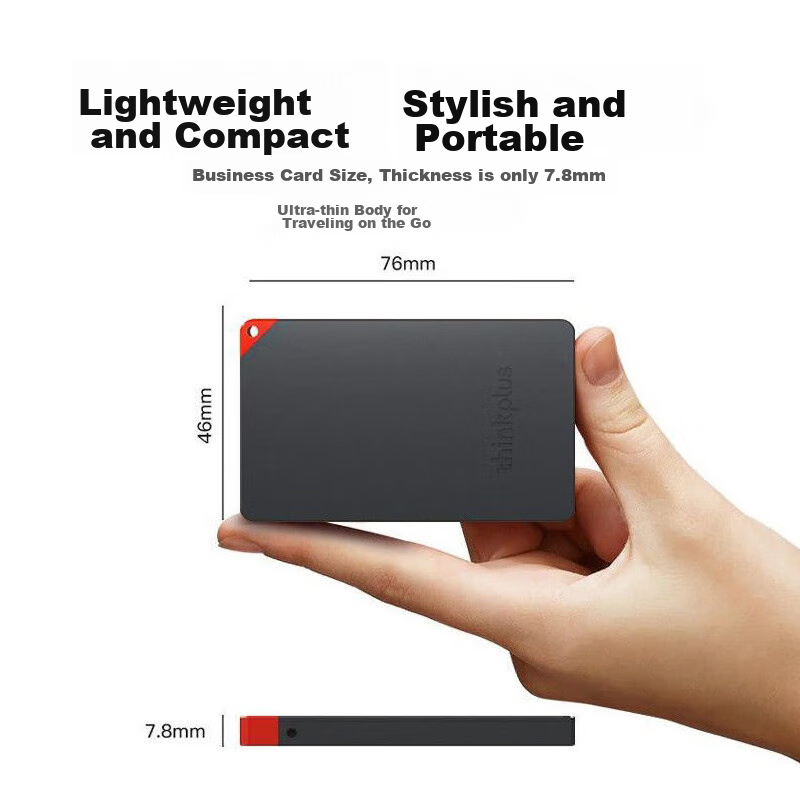 ThinkPlus Lenovo, 1TB Portable SSD, USB3.1 High-Speed PSSD, Compact And Portable, Read Speed 550MB/S, US100 Red