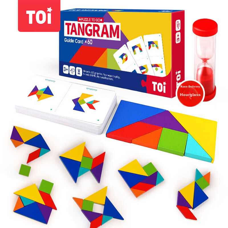 TOI Children's Tangram Puzzle Toy, Early Education Cards, Kindergarten Toys for 3-6 Year Old Boys And Girls, Birthday Gift