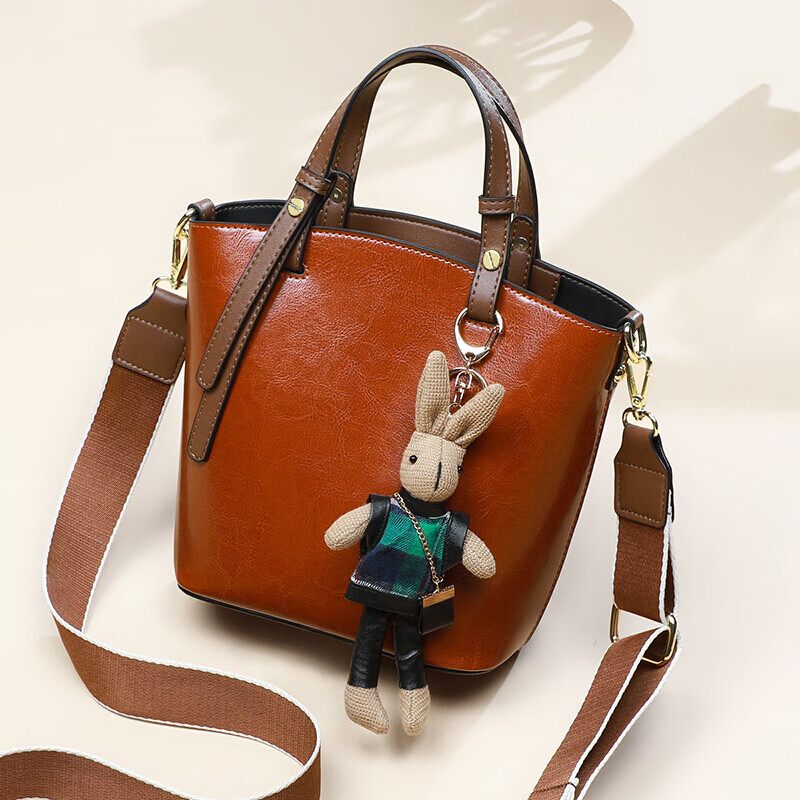 Viney Women's Handbag, Cowhide Bucket Bag, Luxury Tote, Shoulder Bag, Crossbody Bag, Practical Birthday And Mother's Day Gift for Mom