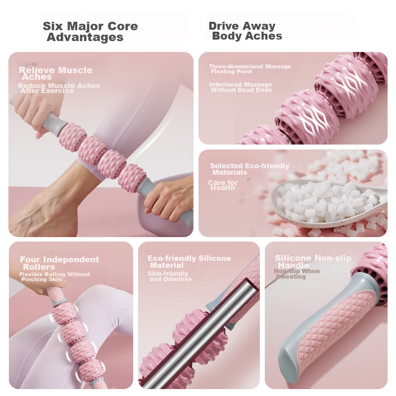 Yottoy Massage Stick Roller, for Calf Muscle Fascia Relaxation, Deep Tissue Massage, Langya Full Body Massager