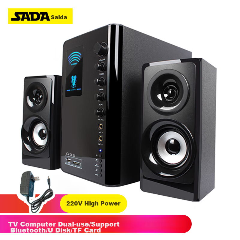SADA [Government Subsidy] A30 Computer Desktop Home Audio Theater Karaoke Subwoofer Living Room TV Active Multimedia Bluetooth Speaker, Upgraded Black