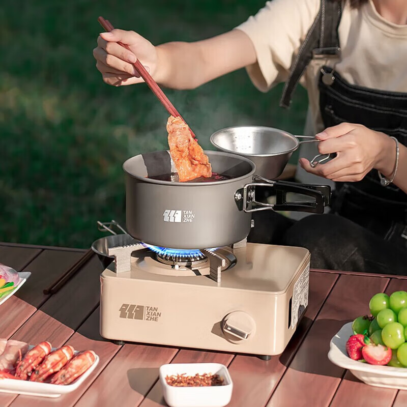 TANXIANZHE Outdoor Stove Set, Portable Gas Stove, Camping Cookware, Complete Kit Including Pot And Water Bottle