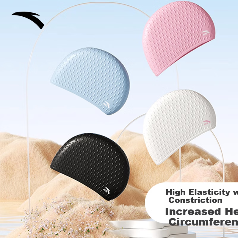 ANTA Women's Swim Cap Extra Large Size Silicone Ear Protection for Long Hair Waterproof Adult Men Children Swimming Cap