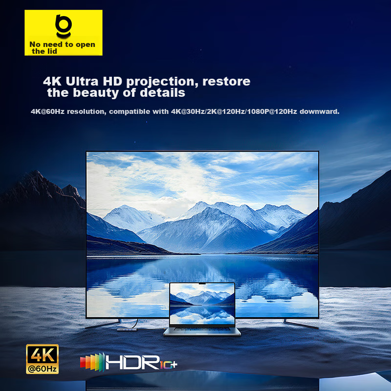 Baseus Expansion Dock, Type-C Hub Charger, Splitter, Gigabit Ethernet Port, 4K 60Hz Screen Mirroring, PD 100W Card Reader, Universal Thunderbolt 4, Compatible with Apple And Huawei Computers