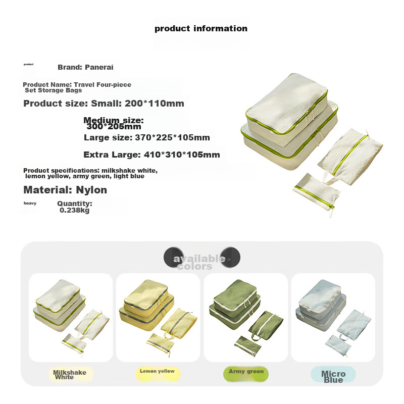 Banzheni Travel Toiletry Storage Bag Portable Large Capacity Hand Carry Underwear Clothing Travel Packing Bag Set