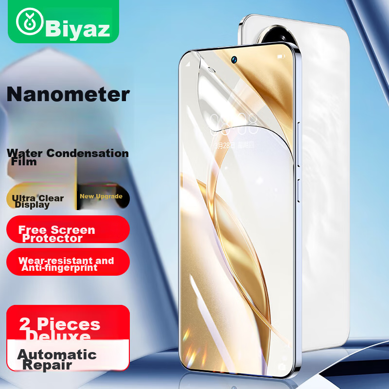 BIAZE [Full Screen Nano 2 Pieces] Screen Protector for Honor 200, Soft Hydrogel Film for Honor 300, Non-Tempered High-Definition Full Screen Full Adhesive Anti-Fingerprint Anti-Scratch Protective Film