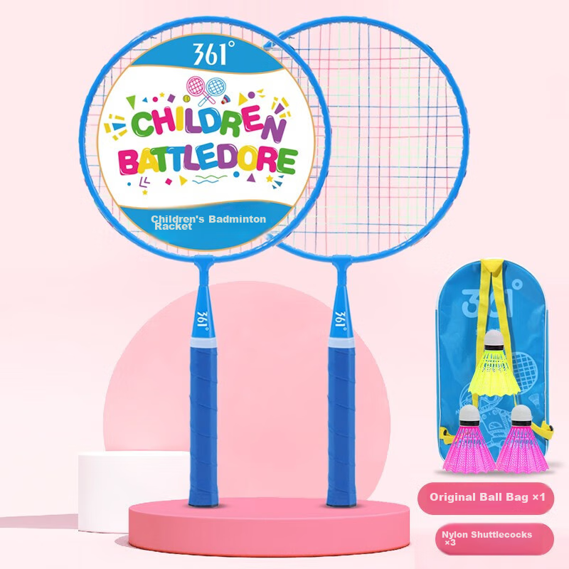 361° Badminton Racket, Durable for Children, Suitable for Ages 3-12, Toy Gift Set, Blue