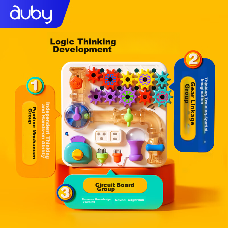 Auby Infant And Toddler Educational Toy, Busy House Track Mechanism, Early Learning Machine, Busy STEM Board, First Birthday Gift