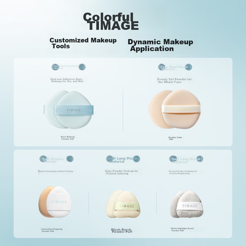 TIMAGE Highlighter Powder Puff *2 Pieces, Adheres Well, Doesn't Absorb Powder, for Blush, Matte Shoes, Concealer, Foundation, Finger Powder Puff