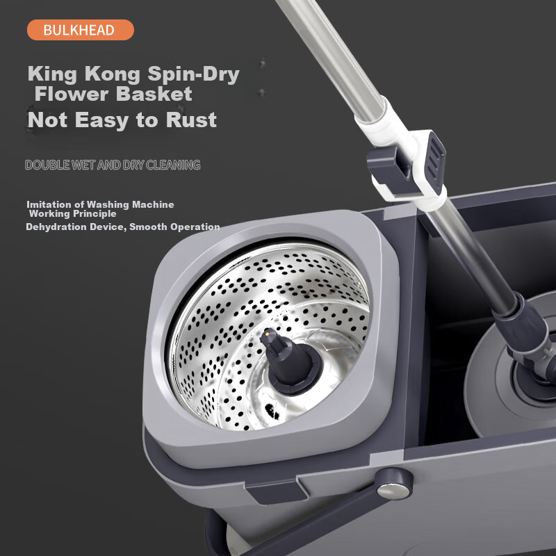 Bendi Spin Mop Bucket Hydraulic Labor-saving Rod Household Mop Automatic Dehydration Mop Pile Cloth Hands-free Wash Mop One Drag Clean