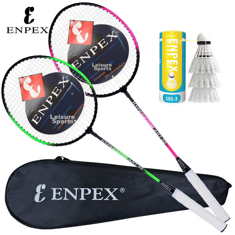 ENPEX Badminton Racket Set, Durable for Students And Adults, Pair of Rackets, ART-55, with 101-3 Shuttlecocks