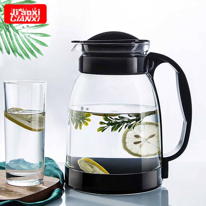 GIANXI Cold Water Pitcher for Home Use, Summer Cold Water Jug, Heat-Resistant Shatterproof Glass Teapot for Herbal Tea And Juice, 2L