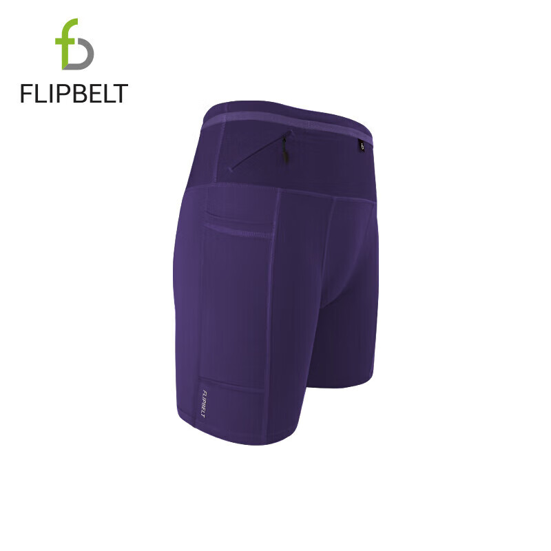 Flipbelt Men's Kangaroo Pants 2.0, Tight-Fitting Compression Pants, Breathable, Moisture-Wicking, Night Purple, Size S