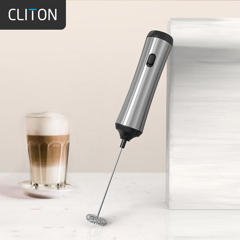 CLITON Electric Milk Frother, Coffee Milk Frother, Rechargeable Milk Frother, Stainless Steel Handheld Mini Mixer