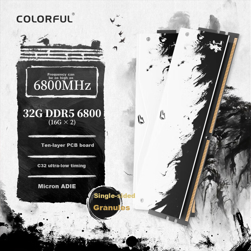 Colorful iGame GeForce RTX 5080 A-DIE C32 32GB (16GB*2) DDR5 6800 Desktop Memory with RGB Lighting