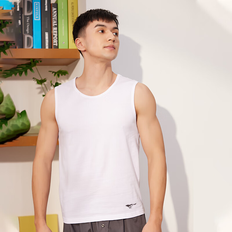 SEPTWOLVES Comfortable Seamless Wide Shoulder Men's Pure Cotton Sleeveless T-shirt Full Cotton Sports Fitness Vest