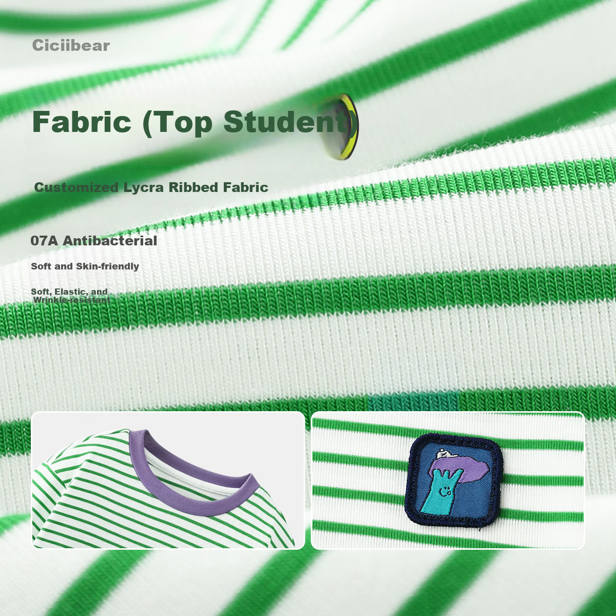 Qiqixiong [7A Antibacterial Lyocell] Qiqixiong Baby T-Shirt, Long-Sleeve Striped Spring And Autumn Style, Boys' Spring Outfit, Children's Top, Girls'