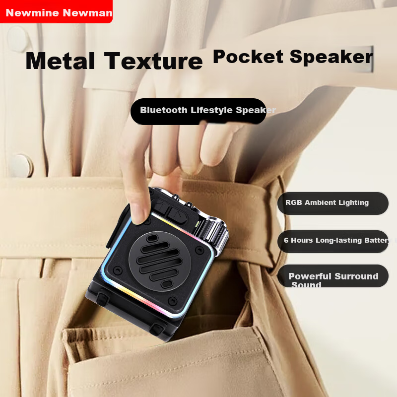 Newmine K5 Bluetooth Speaker Portable Wireless Outdoor Home Card Insert Colorful Subwoofer Notebook Desktop Computer Mobile Phone Microphone Desktop Mini Speaker