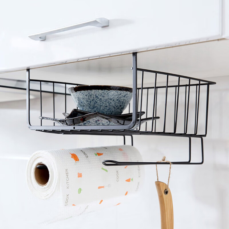 Quanshi Kitchen And Bathroom No-Drill Hanging Rack, Organizer Shelf, Kitchen Storage Rack, Recessed Hanging Storage Shelf, Storage Rack, Hanging Basket