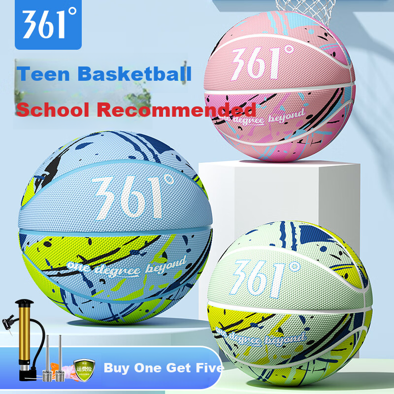 361° Basketball, Size 5 for Children, for Indoor And Outdoor Use, Durable, Suitable for Cement Courts, for Preschoolers, Elementary School Students, Teenagers, Outdoor Rubber, Size 5