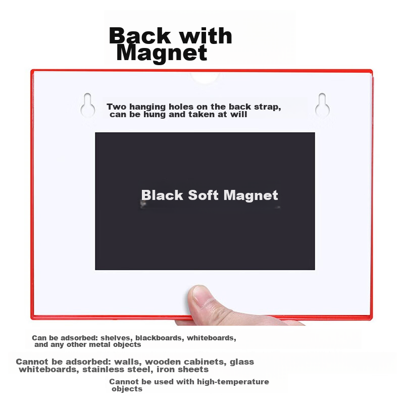 Oumai Card Holder, Magnetic Hard Plastic Sleeve, A4 Card Holder, File Frame Display, Magnetic Card Holder, File Protector, Magnetic Label, Indicator Sign, A4 Blue, 10 Pieces