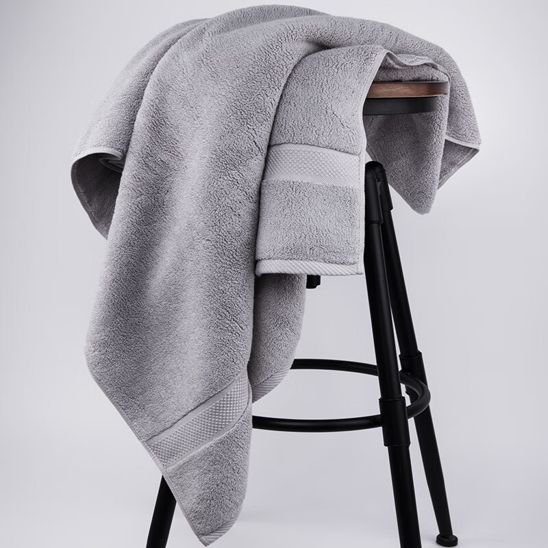Sanli A-Class Long-Staple Cotton, Star-Rated Hotel, Thickened, Absorbent, High-End Bath Towel, 90×170cm, 950G/piece, Light Gray