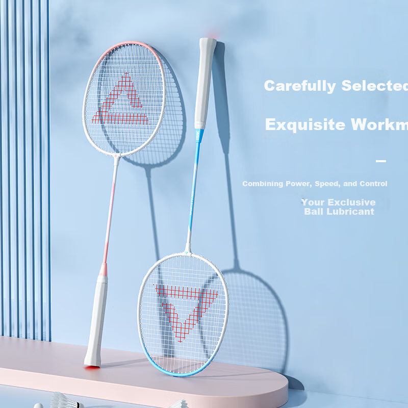Li-Ning Badminton Racket Set with Anti-Breaking Ultra Light Iron Aluminum Racket Beginner Durable Training Competition Adult Student