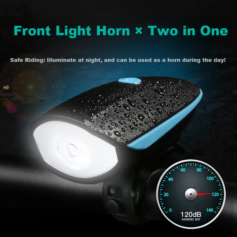 Cavalry Bicycle USB Rechargeable Front Light, High-Intensity Flashlight, Electronic Horn Bell, Road And Mountain Bike LED Light, Cycling Equipment Accessories