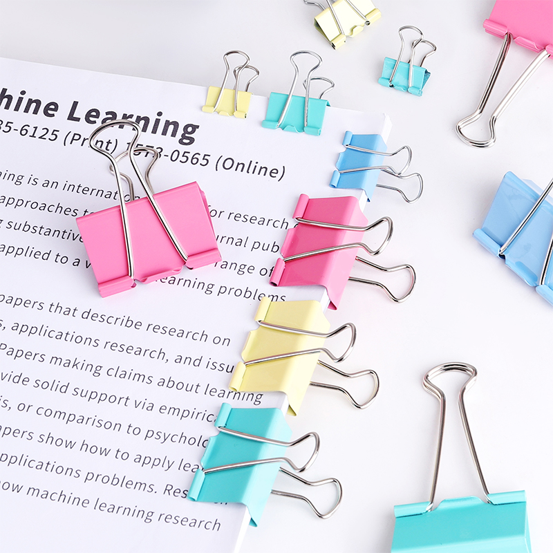 SUNWOOD (SUNWOOD) Efficiency King Series 12pcs 51mm 1# Colorful Long Tail Clip/Metal Binder Clip/Paper Clip P16-1