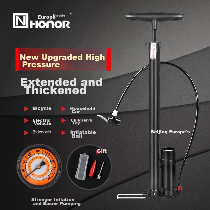 Ounaiphao High-Pressure Air Pump for Bicycle, Portable, Home Use, Mountain Bike, Car, Electric Motorcycle, Basketball, Bicycle Accessories