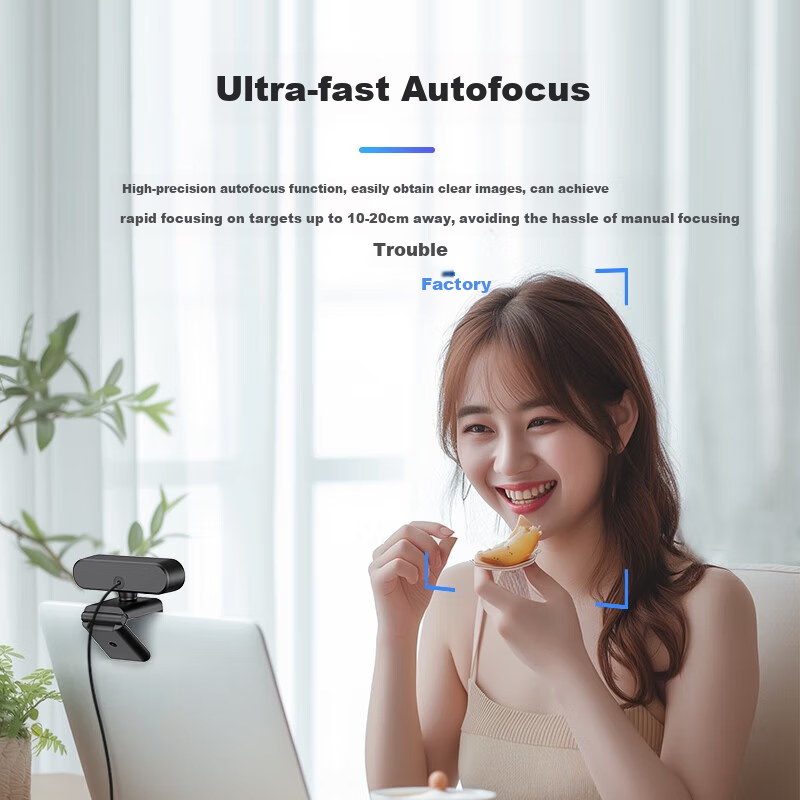 EMEET Yimi Ultra HD 4K Live Streaming Computer Webcam, 60FPS High Frame Rate, Online Video Call And Conference Dedicated Camera, Built-In Noise Reduction Microphone, C60E 4K