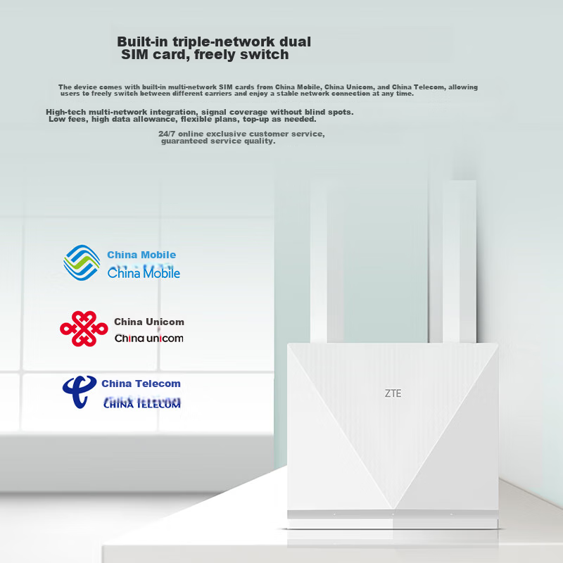 ZTE 4G CPE Wireless SIM-Free Tri-Network Switching Router, All-Network Compatible, 100Mbps Ethernet Port, Mobile Portable WiFi, K10/MF295N 2024 Model