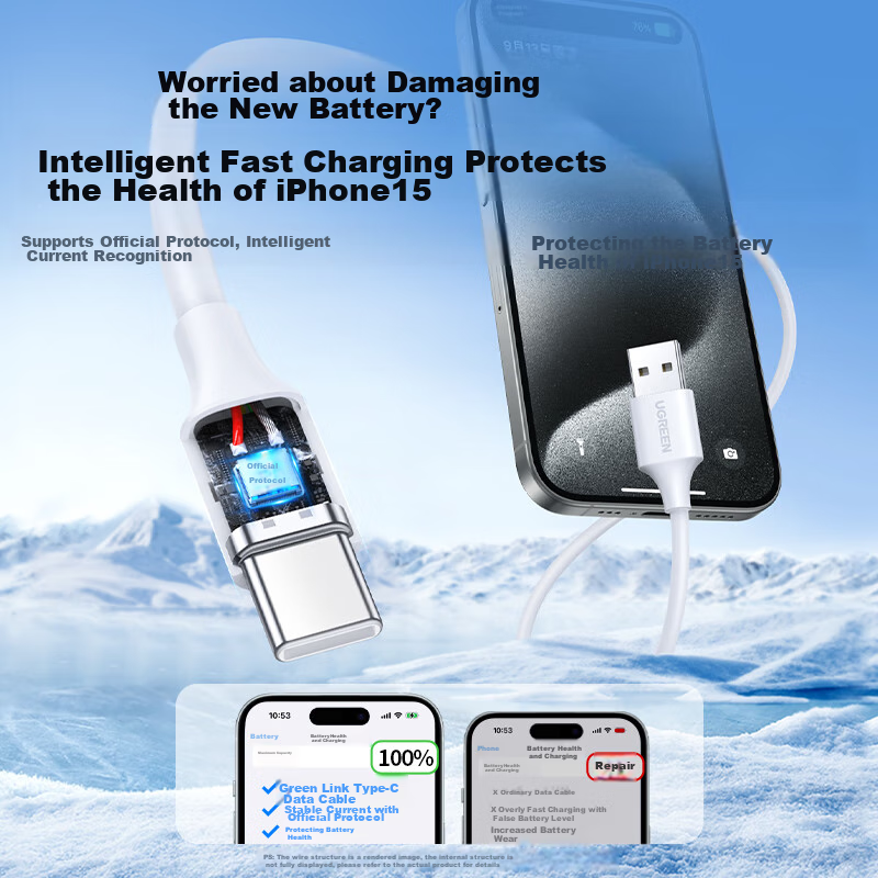 Lulian Apple 16/15 Charging Cable, Type-C Data Cable, 3A Cable, USB-C Car Charger, Compatible with IPhone 16/15 Pro Max, Huawei, Honor Phones, 1 Meter