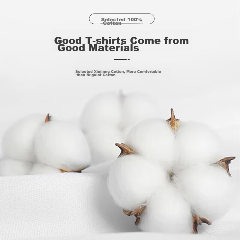 Muzhi Bai Xiao T First Generation Pure Cotton Short-Sleeve T-Shirt for Men And Women, Spring And Summer Casual White T-Shirt, Versatile Undershirt, White Men's Style, 4XL