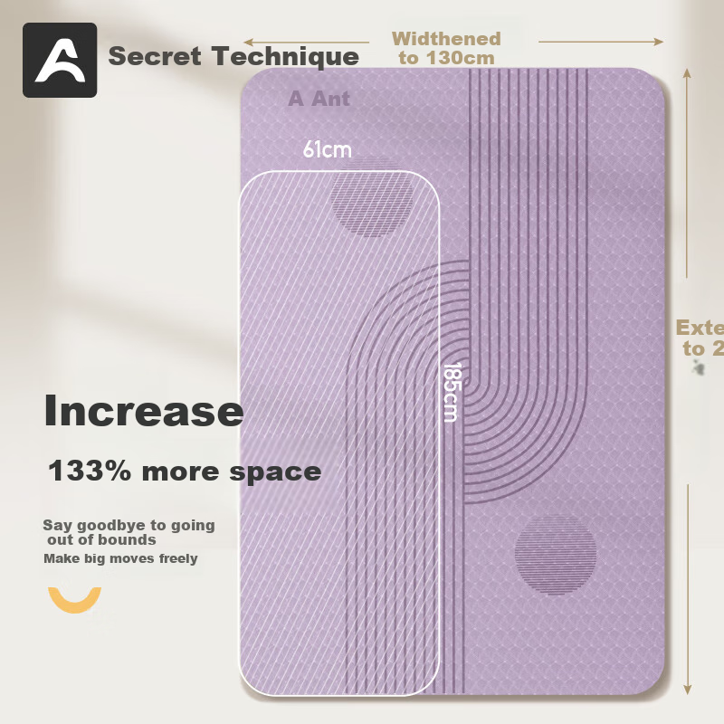 Aoyi Extra Large Double Yoga Mat, Thickened And Widened, Non-Slip, for Aerobics, Fitness, Soundproof, Shock-Absorbing, Children's Dance Mat