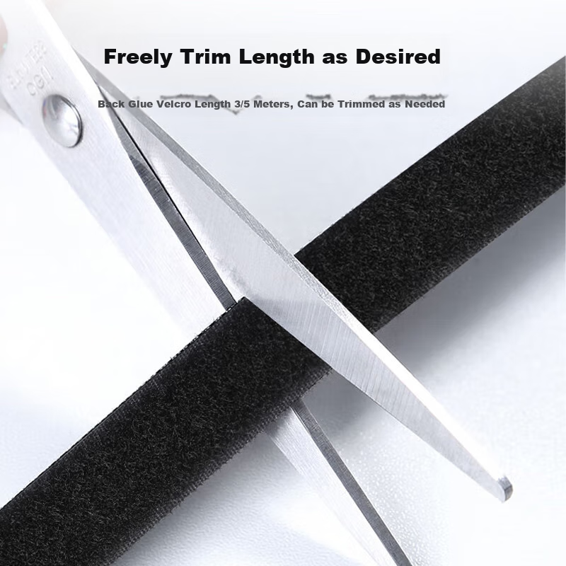 Yeren 3M Double-Sided Adhesive Hook Tape, 2CM Wide Hook Side 5 Meters + Textured Side 5 Meters, Hook And Loop Door Window Curtain Storage Fixation, No Drilling Required, Wall Sticker, Car Floor Mat, S