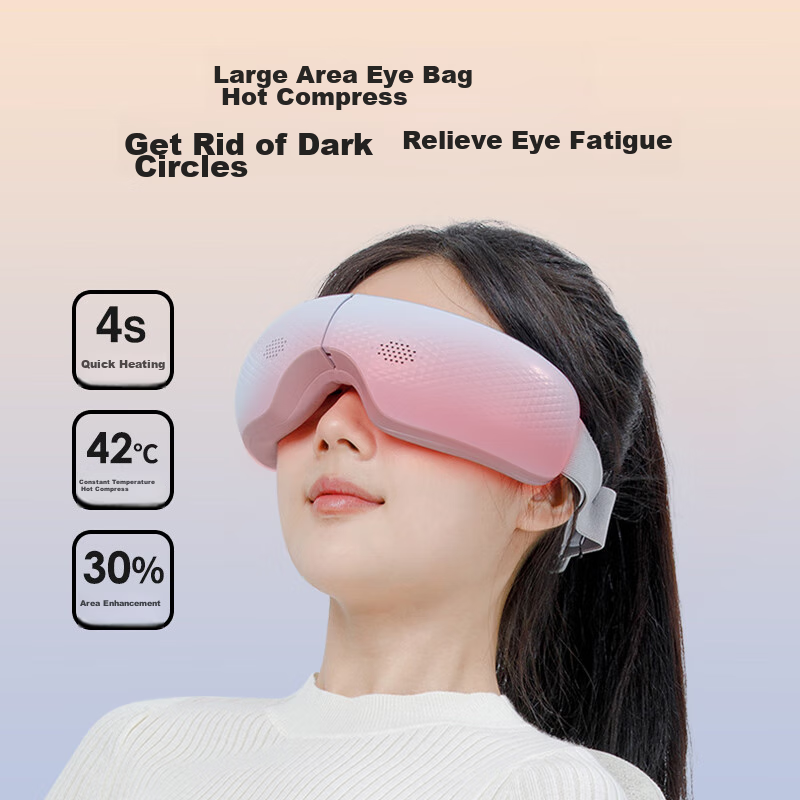 Miaojie Y5 Eye Massager, Eye Care Device, Airbag-Type, for Dry And Fatigued Eyes, Warm Heat Therapy, Sleep Mask, Birthday Gift for Elders, Suitable for Men And Women, White