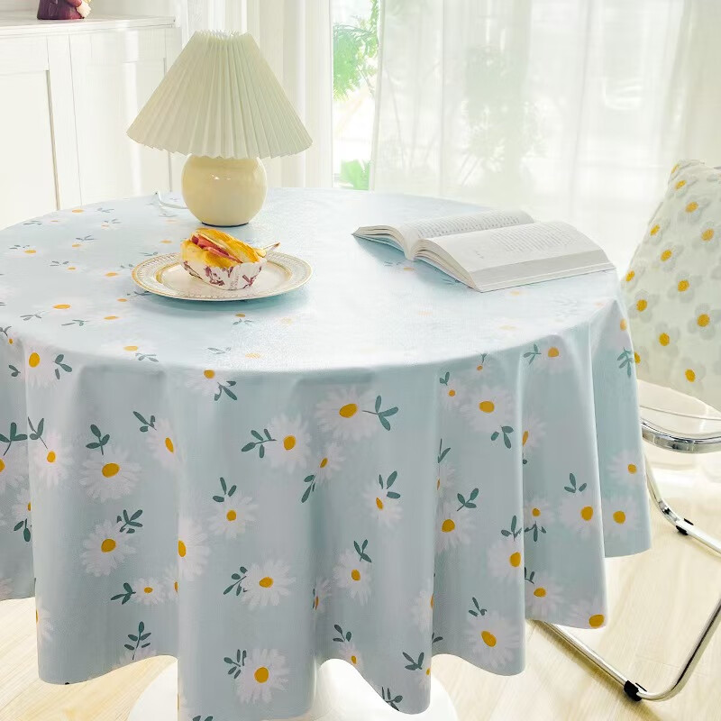 Mengtingyuan Tablecloth, Waterproof And Oil-Proof, Round, Luxurious, High-End, Washable PVC Table Mat, Coffee Table Cover, 140*140cm