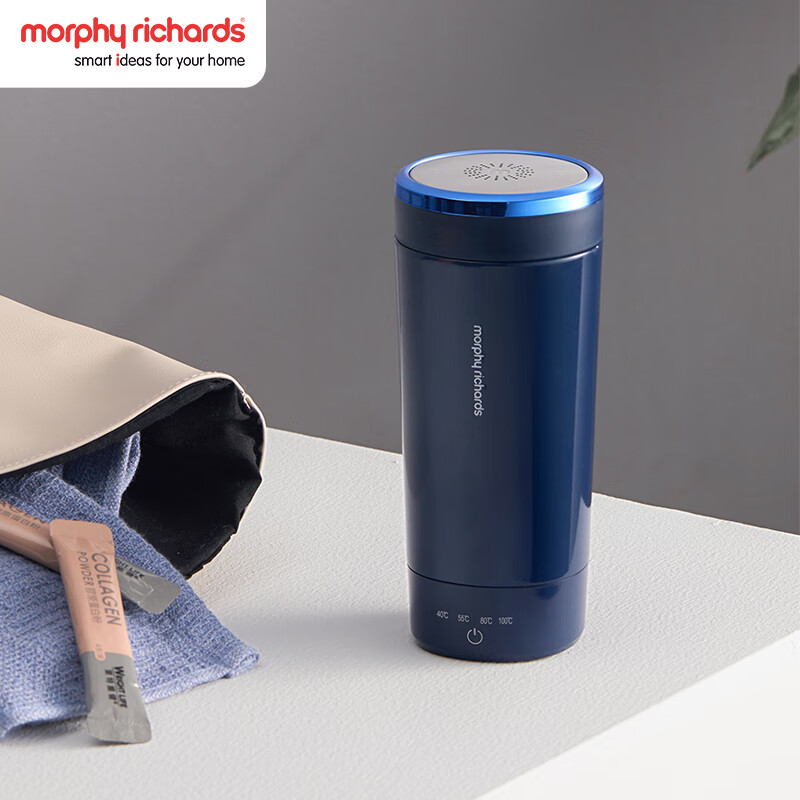 Morphyrichards [National Subsidy] Electric Kettle, Electric Water Cup, 0.3L Portable Household Travel Kettle, Portable Milk Frother, Tea Maker, Office Health Insulation Cup MR6060 Blue