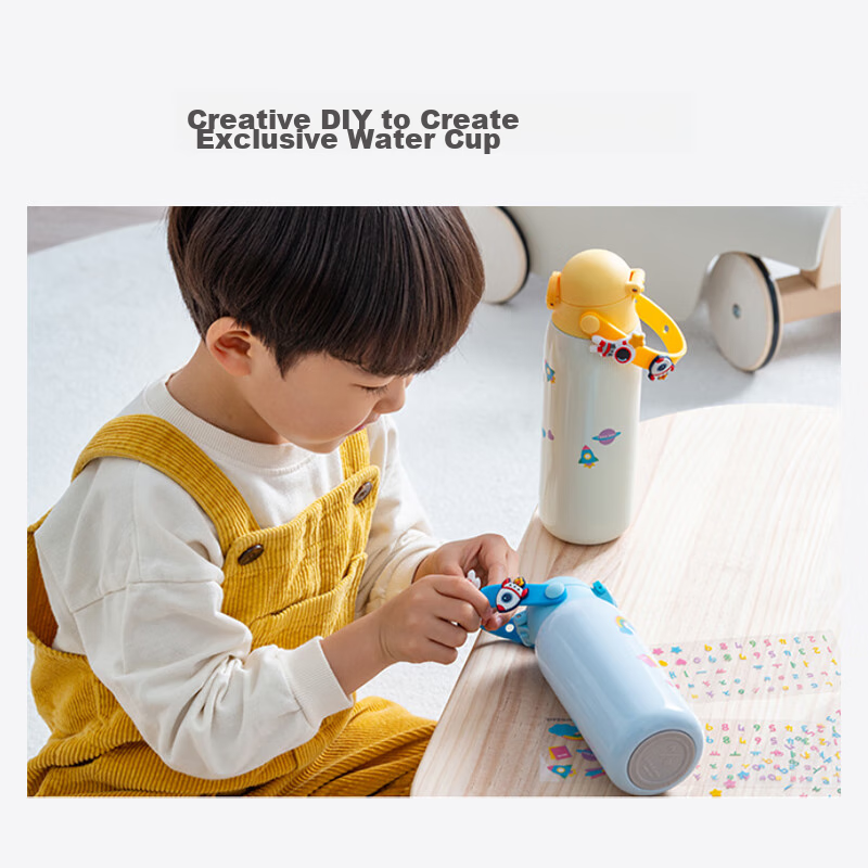 LOCK&LOCK Children's Insulated Cup, 316 Stainless Steel Water Bottle, Direct Drinking Cup, Student Cup with Handle, Portable Water Bottle, 360ML, Pink