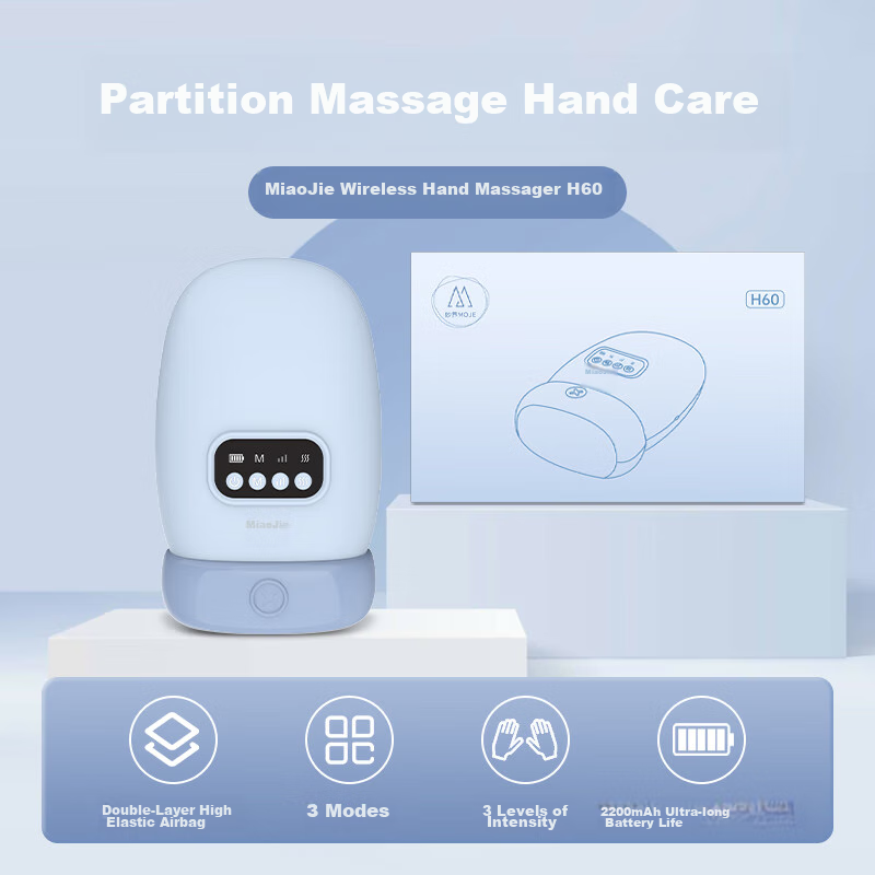 MIAOJIE H60 Hand Massager, Finger And Palm Massager, Joint Pain Relief, Meridian Acupoint Kneading, Hot Compress, Muscle Relaxation Device, Practical Birthday And New Year Gift for Parents, Suitable f