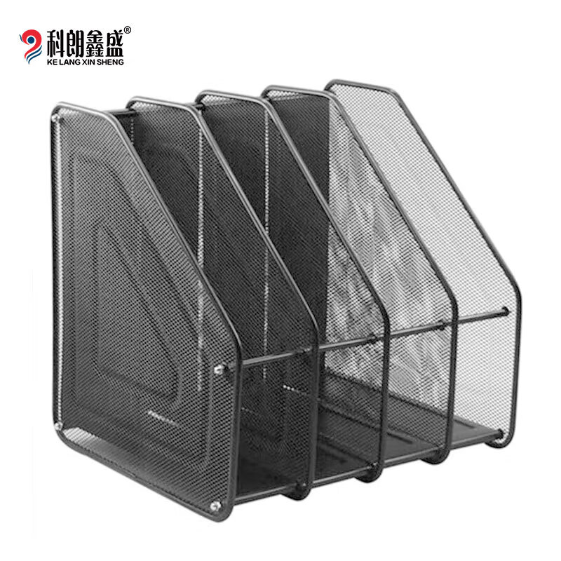 Kelongxinsheng Four-Tier Metal Desktop File Organizer, Office Desk Multi-Layer Document Rack, Grid-Shaped Hollow File Holder/document Grid, 4-Tier File Basket