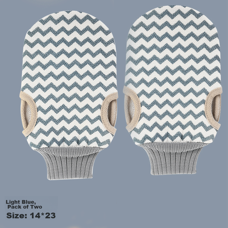 Grace Exfoliating Bath Mitt, Mud Removal Bath Scrubber, Bathing Essential, Two-Pack