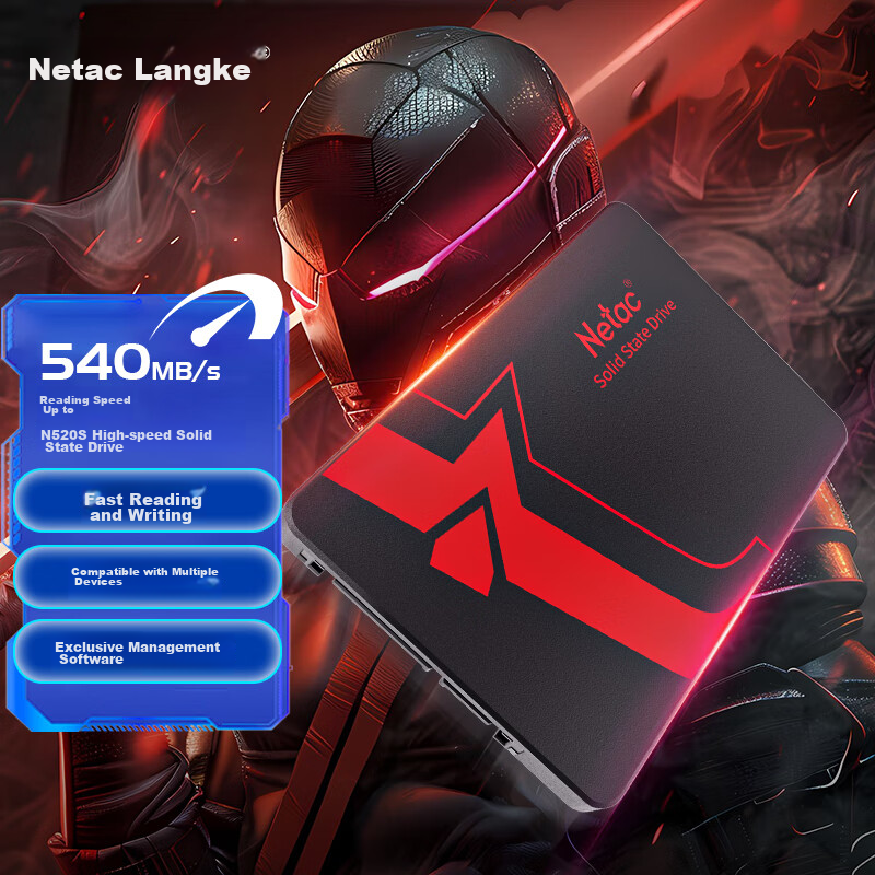 Netac 512GB SSD, SATA 3.0 Interface, N520S Ultra Light Series, Compatible with Desktop/laptop