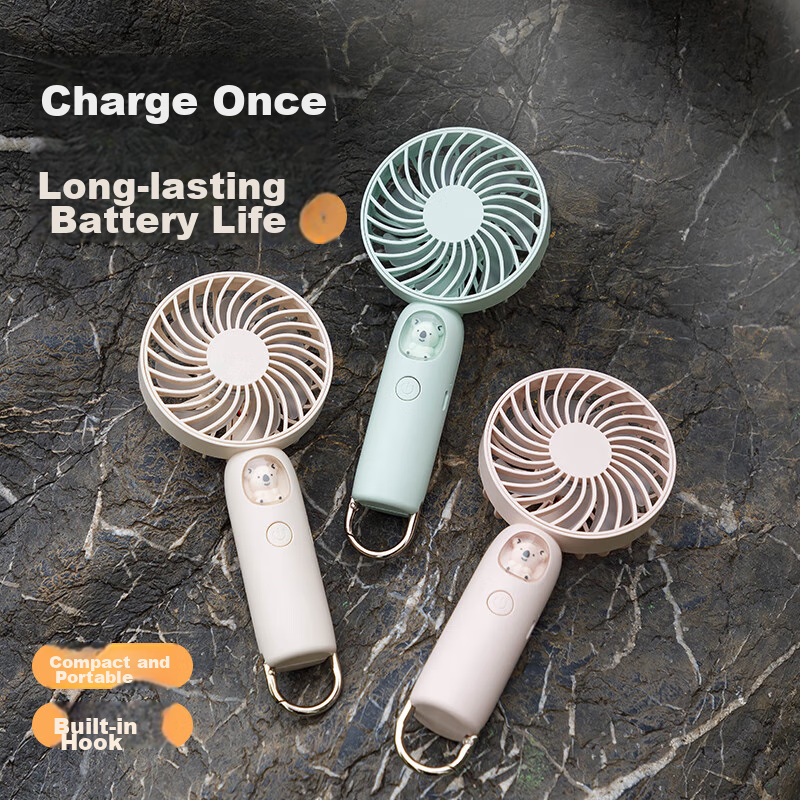 Kalai'ao Handheld Mini Fan, USB Fan, Figurine, Portable Electric Fan, for Students, Office, Dormitory, Long Battery Life, Outdoor Travel, QL-F1, Beige