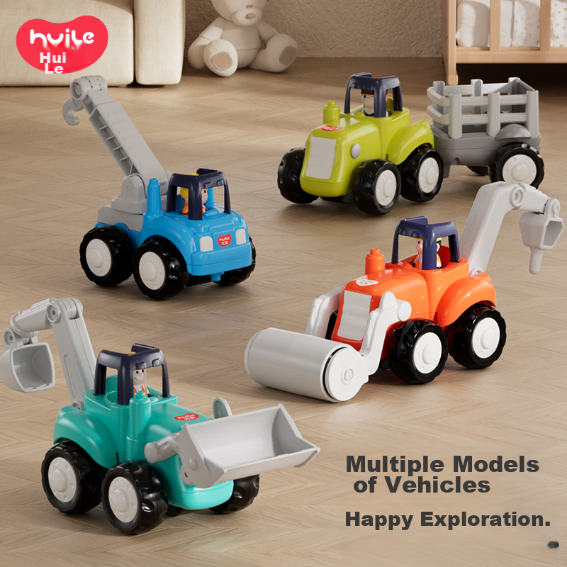 Huile Toys Children's Construction Vehicle Team Cars for Boys And Girls, Baby Toy Cars for 1-3 Year Olds, Birthday And First Birthday Gifts